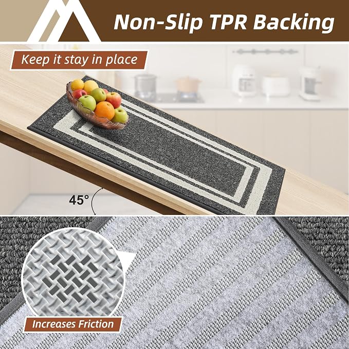 COSY HOMEER Kitchen Rugs Non-Slip 20x30/20x48 Inch Thick Polypropylene Standing - Image 3