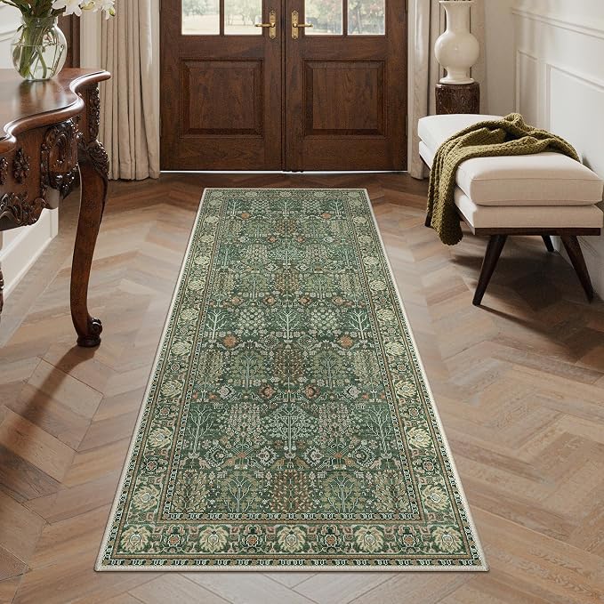Bavni 2'6''x6 Rug Runners for Hallways, Washable Runner Rug Non Slip, Vintage - Image 4