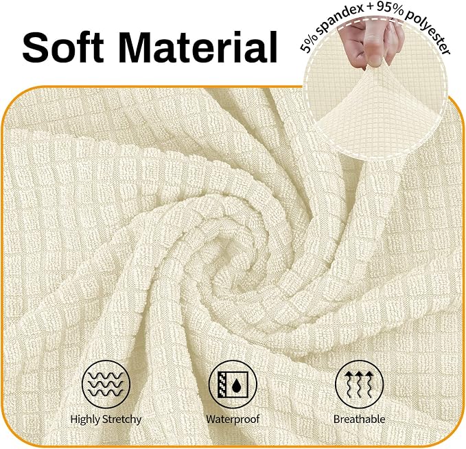 Asnomy Couch Covers for 3 Cushion Couch Stretch Sofa Covers Slipcovers - Image 3
