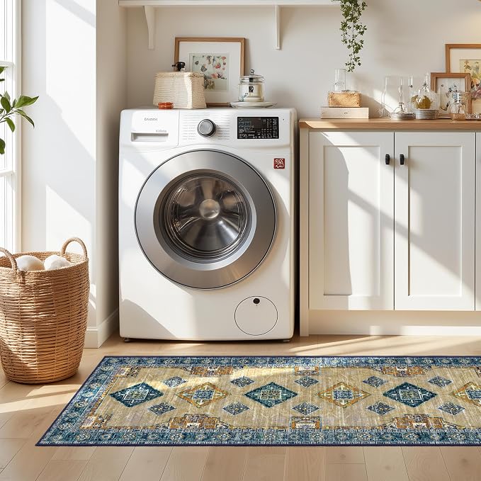 Tritard 100% Non Slip Kitchen Rugs Sets of 3 Washable Boho Kitchen Mats - Image 9