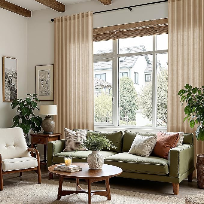 Nanspring Sand Beige Curtains 96 Inches Long - Image 7