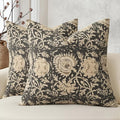 Vintage Floral Print Throw Pillow Covers 26x26 Set of 2 Neutral Modern by DKwizme