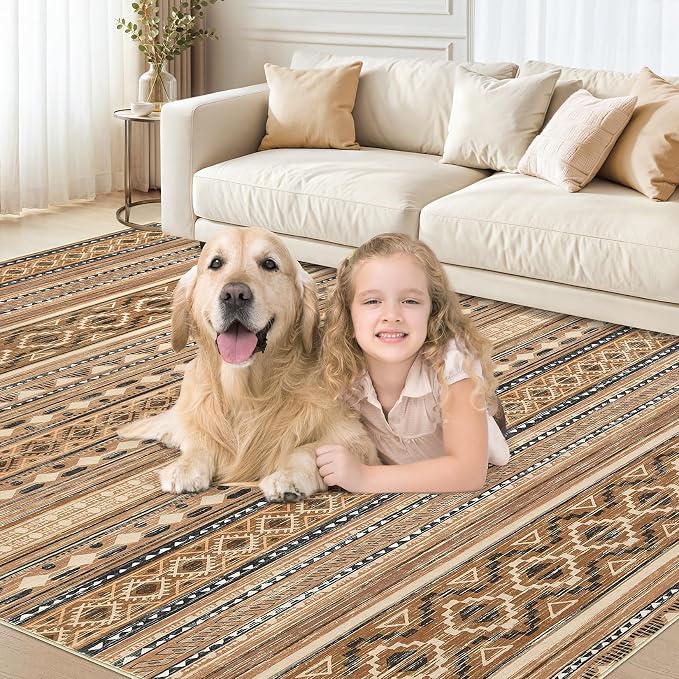 cotiled 7x9 Area Rug Living Room: Washable Boho Rugs - Image 5