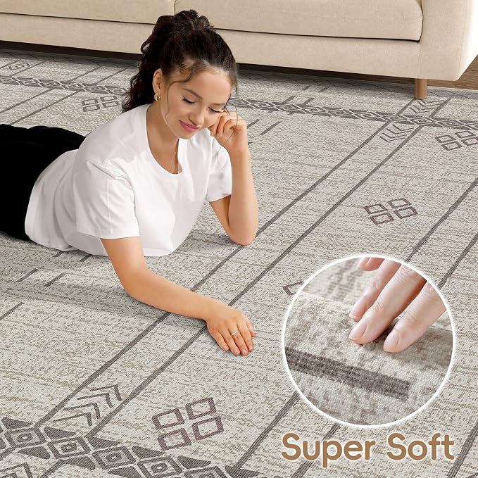 cotiled 6x9 Area Rug Living Room: Washable Boho Rugs - Image 4
