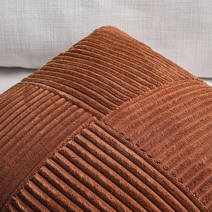 Fancy Homi 2 Packs Rust Samll Decorative Throw Pillow Covers 14x14 Inch - Image 3
