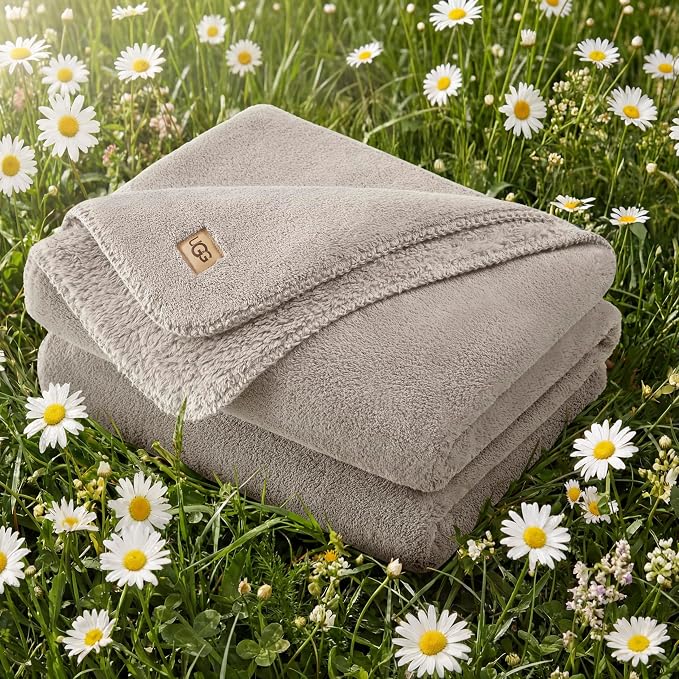 UGG Whitecap Fleece Throw Blanket, Soft Fluffy Blankets - Image 2