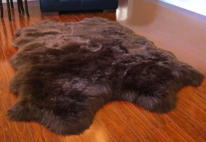 LAMBZY Faux Sheepskin Hypoallergenic Free Shape Silky Shag Rug, Luxury Shaggy - Image 5