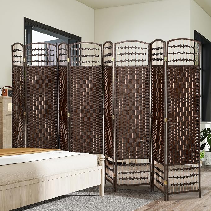 HOMCOM 8 Panel Room Divider, Folding Privacy Screen, 5.6' Room Separator - Image 8