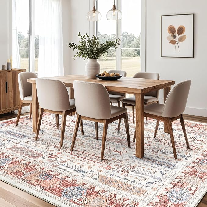 10x12 Area Rug for Living Room- Machine Washable Soft Oriental Vintage Large - Image 8