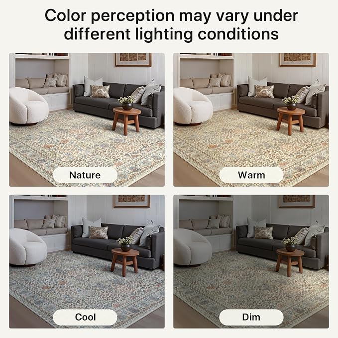 Bavni Area Rugs for Living Room, 5x7 Area Rugs Non-Slip Washable，Ultra-Thin - Image 8