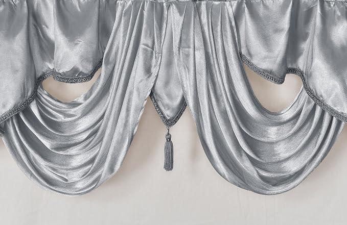 GOHD Valarie Fancy Window Valance. 54 x 18. Taffeta Fabric - Image 3