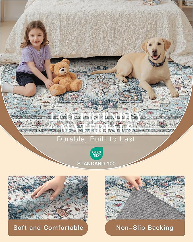 Madane Washable Rug 8x10 Area Rugs - Image 6