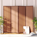 JOSTYLE 4 Panel Folding Privacy Screens 6ft Bamboo Freestanding Room Dividers by Jostyle