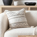 BlissBlush 20X20 Throw Pillow Cover, Cream Neutral Square Decorative Cushion by BlissBlush