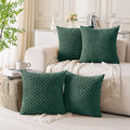 Set of 4 Dark Green Decorative Throw Pillow Covers 20x20 Inch Corduroy Pillow by Cozoomy