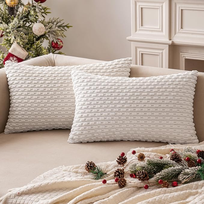 MIULEE Christmas Throw Pillow Covers Soft Corduroy Decorative Set of 2 Boho by MIULEE