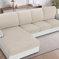 H.VERSAILTEX Sectional Couch Covers 1 Piece Chaise Slipcover L Shape Separate by HVERSAILTEX
