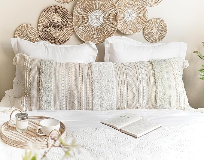 BlissBlush 20X54 Oversized Large Lumbar Pillow Cover by BlissBlush