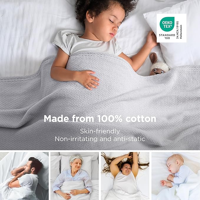 Bedsure GentleSoft 100% Cotton Large Blanket Oversized King - Image 2
