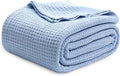Bedsure Gentlesoft 100% Cotton Blue Blanket Queen Size by BEDSURE