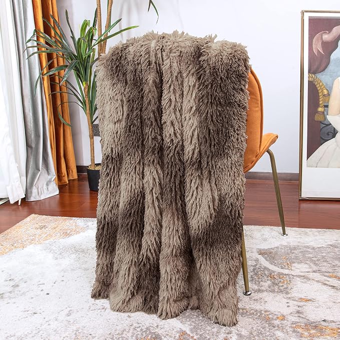 Tuddrom Decorative Extra Soft Faux Fur Blanket Queen Size 80" x 90", Solid - Image 5