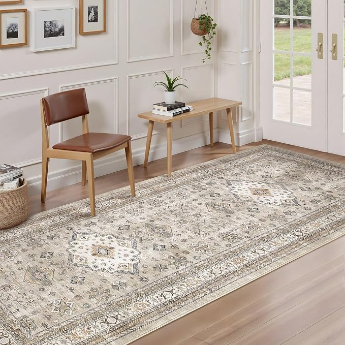 Vintage Hallway Runner Rug 3x12: Large Soft Washable Entryway - Image 2