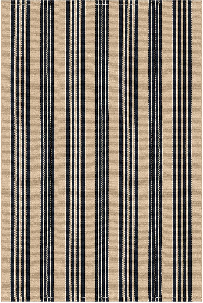 IOHOUZE Black and Tan Striped Rug 4'x6' Front Door Rugs Outdoor, Washable Area - Image 8