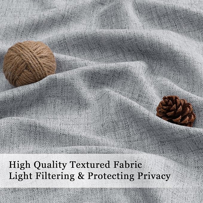 OWENIE Grey Valances for Windows 1 Pcs 18 Inch Length, Light Filtering Textured - Image 3