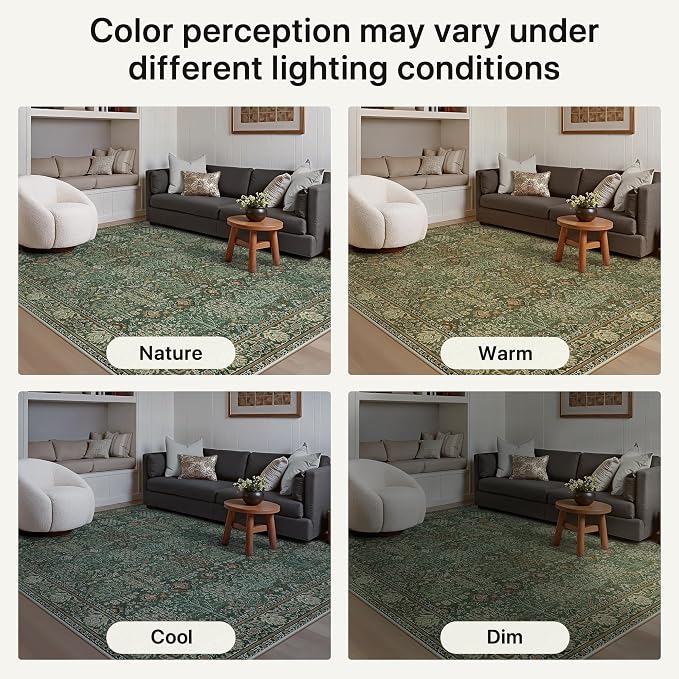 Bavni Washable Rugs 8x10-Machine Washable Rug Lightweight Low Pile, Vintage - Image 8