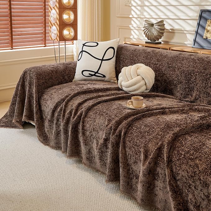 ROOMLIFE Brown Sofa Cover, Vintage Boho Couch Cover - Image 9