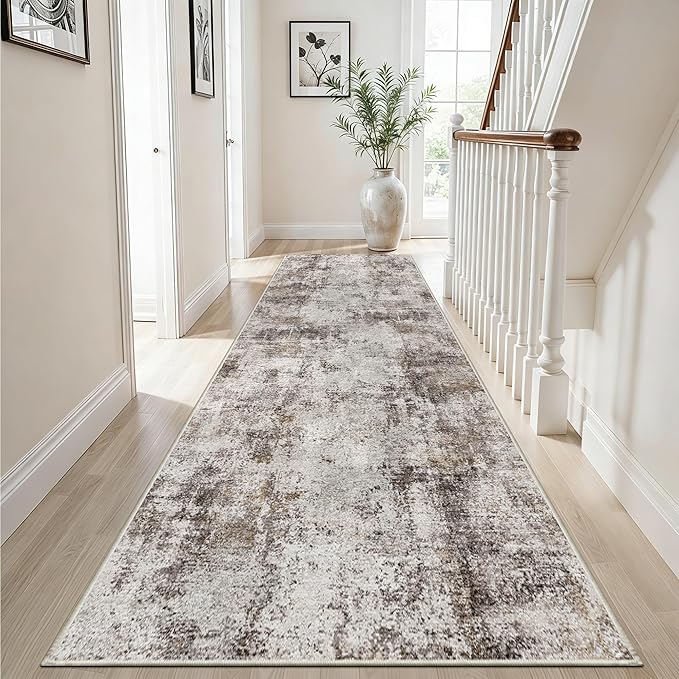 3x10 Washable Runner Rug for Hallway: Non Slip Runners Rugs Easy-to-Clean by WIEVEDENS