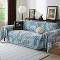 MEETSKY Boho Sofa Cover Sofa Slipcover Thick Chenille Blue Couch Cover by MEETSKY