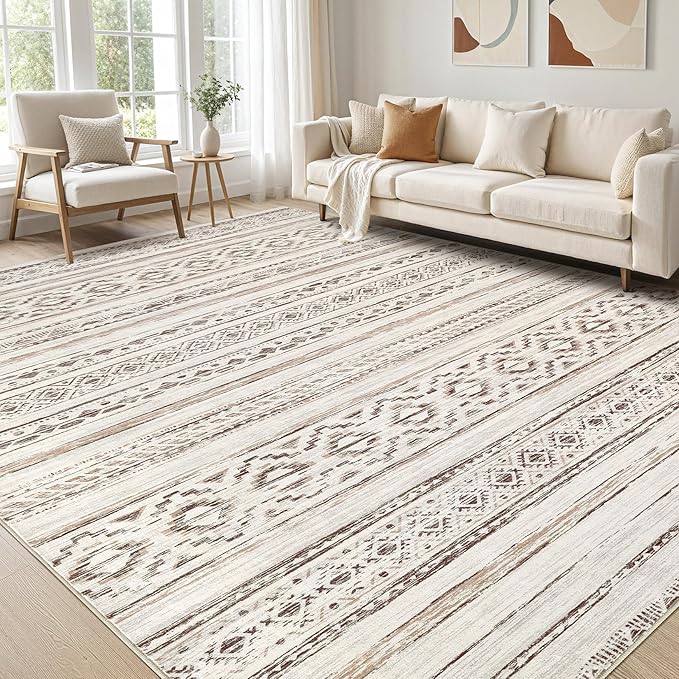 cotiled 6x9 Area Rug Living Room: Washable Boho Rugs by COTILED