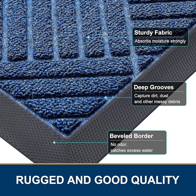 Smiry Front Door Mat Outside Entrance, Heavy Duty Outdoor Indoor Mat, Natural - Image 4