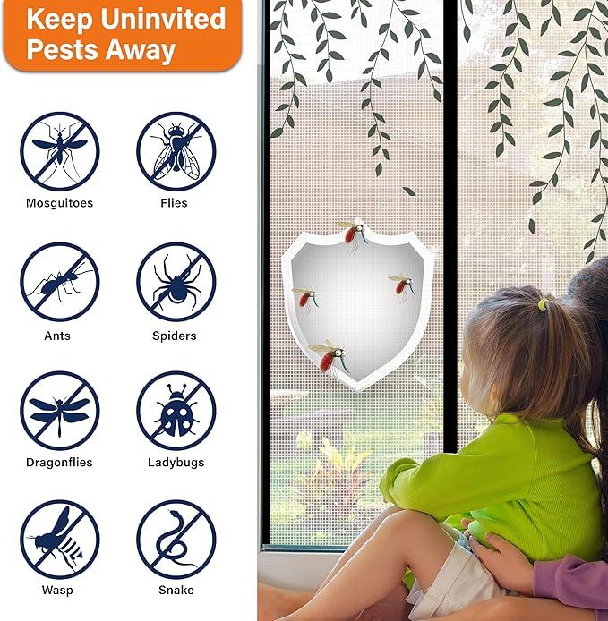 Magnetic Screen Door，Screen Door Mesh，Keep Bugs Out, Heavy-Duty Mesh Curtain - Image 5