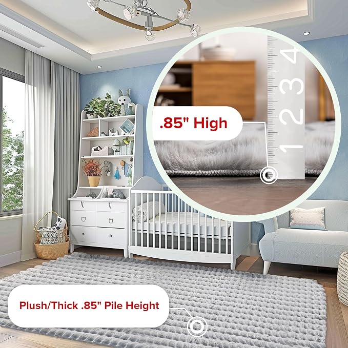 nuLOOM 3'9' x 6' Cozy Plush Area Rug, Machine Washable, Soft Fluffy Shag Carpet - Image 2