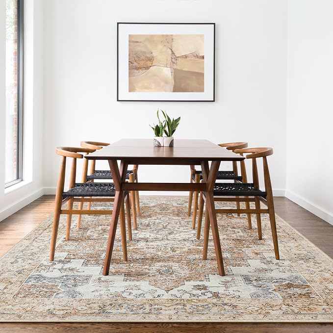 GENIMO 6x9 Area Rugs for Living Room, Machine Washable Non Slip Rugs, Low Pile - Image 9