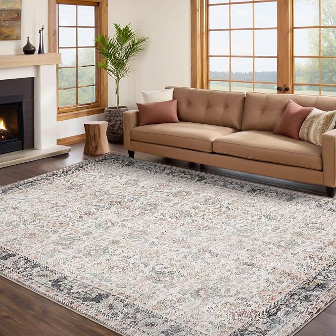 GarveeHome Washable Rugs 5x7 Vintage Floral Area Rugs - Image 2