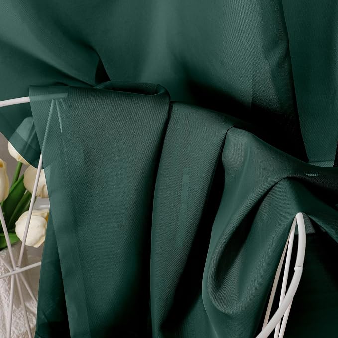 Aiyufeng Hunter Green Sheer Curtain Drapes 72 Inch Length 2 Panels - Image 7