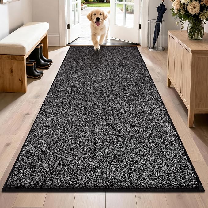 PURRUGS Dirt Trapping Door Mat 31.5" x 70", Non-Slip Machine Washable Entryway by PURRUGS