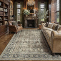PureCozy Vintage Area Rug 8x10 Brown Soft Washable Living Room Large Carpet Non by PureCozy