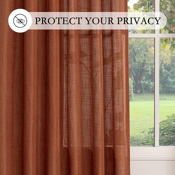 MYSKY HOME Semi Sheer Curtains 72 Inch Length - Image 6