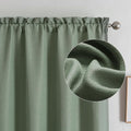 Chyhomenyc Sage Green Curtains 45 Inch Length 2 Panels, Faux Linen Textured by Chyhomenyc