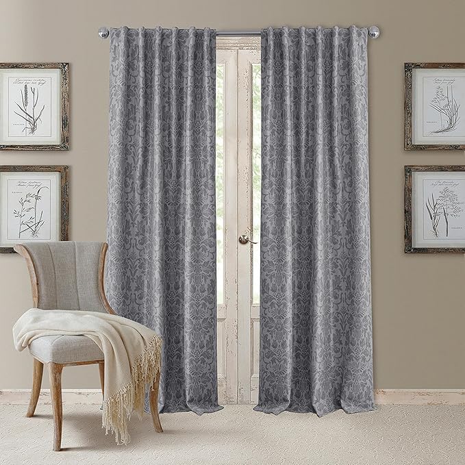 Elrene Home Fashions Antonia Floral Damask Blackout Single Window Curtain Panel by ElreneHomeFashions