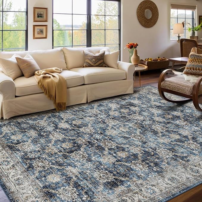 GarveeHome Vintage Rug 3x5 Floral Print Area Rug by GarveeHome
