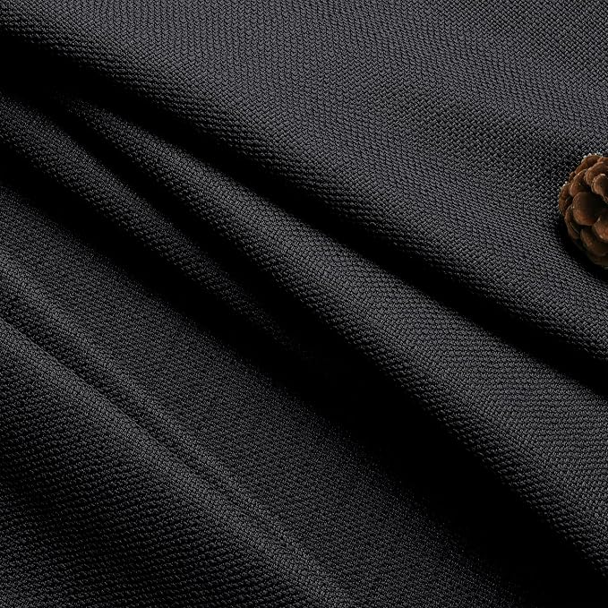 Chyhomenyc Black Faux Linen Textured Small Cafe Curtains, 30x30 Inch, Light - Image 7