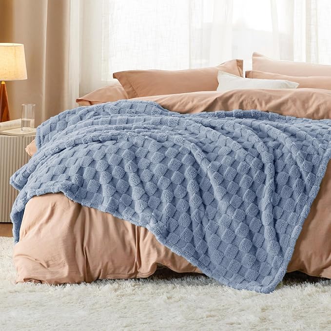 Bedsure GentleSoft Ashley Blue Twin XL Blanket - Image 6