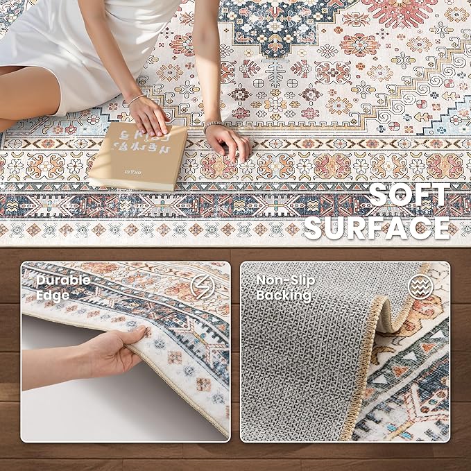 zesthome 10x14 Area Rugs for Living Room, Non-Slip Backing Washable Rugs - Image 6