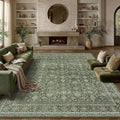 PureCozy Area Rug 8x10 Green Washable Living Room Carpet Soft Non Slip Vintage by PureCozy