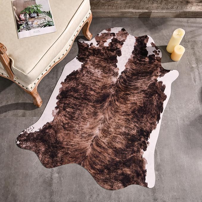 Easycozy Faux Cowhide Large Cow Print 3 x 4 Feet Thickened Elastic Rug - Image 7